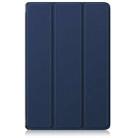 For Honor Pad X8a Custer Pure Color 3-Fold Leather Tablet Case(Dark Blue) - 2