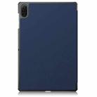 For Honor Pad X8a Custer Pure Color 3-Fold Leather Tablet Case(Dark Blue) - 3