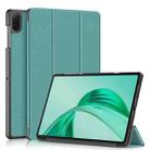 For Honor Pad X8a Custer Pure Color 3-Fold Leather Tablet Case(Deep Green) - 1