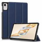 For Honor Pad X9a / X9 Pro Custer Pure Color 3-Fold Leather Tablet Case(Dark Blue) - 1