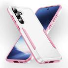 For Samsung Galaxy S24+ 5G Pioneer Armor Heavy Duty PC + TPU Phone Case(White+Pink) - 1