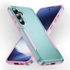 For Samsung Galaxy S24+ 5G Pioneer Armor Heavy Duty PC + TPU Phone Case(Green+Pink) - 1