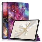 For Honor Pad 9 Custer Painted 3-Fold Leather Tablet Case(Milky Way) - 1