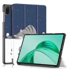 For Honor Pad X8a Custer Painted 3-Fold Leather Tablet Case(Lazy Cat) - 1