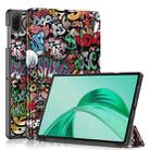 For Honor Pad X8a Custer Painted 3-Fold Leather Tablet Case(Graffiti) - 1