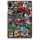 For Honor Pad X8a Custer Painted 3-Fold Leather Tablet Case(Graffiti) - 3
