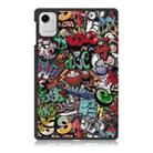For Honor Pad X9a / X9 Pro Custer Painted 3-Fold Leather Tablet Case(Graffiti) - 3