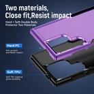 For Samsung Galaxy S24 Ultra 5G Pioneer Armor Heavy Duty PC + TPU Phone Case with Holder(Purple+Black) - 3