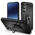 For Samsung Galaxy S24+ 5G Pioneer Armor Heavy Duty PC + TPU Phone Case with Holder(Black) - 1