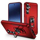 For Samsung Galaxy S24+ 5G Pioneer Armor Heavy Duty PC + TPU Phone Case with Holder(Red+Rose Red) - 1