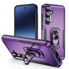 For Samsung Galaxy S24+ 5G Pioneer Armor Heavy Duty PC + TPU Phone Case with Holder(Purple+Black) - 1