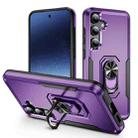 For Samsung Galaxy S24 5G Pioneer Armor Heavy Duty PC + TPU Phone Case with Holder(Purple+Black) - 1