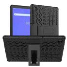 For Lenovo Tab M10 Plus TB-X606F Tire Texture Shockproof TPU+PC Protective Case with Holder(Black) - 1
