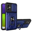 For Motorola Moto G14 Sliding Camshield TPU+PC Phone Case with Card Slot(Blue) - 1