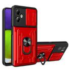 For Motorola Moto G14 Sliding Camshield TPU+PC Phone Case with Card Slot(Red) - 1
