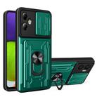 For Motorola Moto G14 Sliding Camshield TPU+PC Phone Case with Card Slot(Dark Green) - 1