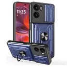 For Motorola Moto G05 Sliding Camshield TPU+PC Phone Case with Card Slot(Blue) - 1