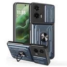 For Motorola Moto G35 Sliding Camshield TPU+PC Phone Case with Card Slot(Grey) - 1