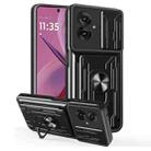 For Motorola Moto G55 Sliding Camshield TPU+PC Phone Case with Card Slot(Black) - 1