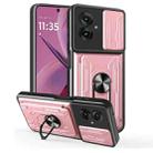For Motorola Moto G55 Sliding Camshield TPU+PC Phone Case with Card Slot(Rose Gold) - 1