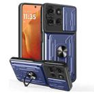 For Motorola Moto G75 Sliding Camshield TPU+PC Phone Case with Card Slot(Blue) - 1