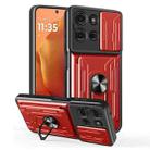 For Motorola Moto G75 Sliding Camshield TPU+PC Phone Case with Card Slot(Red) - 1