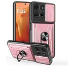 For Motorola Moto G75 Sliding Camshield TPU+PC Phone Case with Card Slot(Rose Gold) - 1
