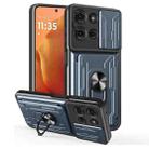 For Motorola Moto G75 Sliding Camshield TPU+PC Phone Case with Card Slot(Grey) - 1