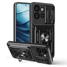 For Motorola Edge 50 Neo / Moto S50 Sliding Camshield TPU+PC Phone Case with Card Slot(Black) - 1