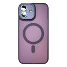 For iPhone 12 Skin Feel MagSafe Phone Case with Lens Film(Purple) - 1