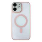 For iPhone 12 Skin Feel MagSafe Phone Case with Lens Film(Pink) - 1