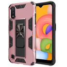 For Samsung Galaxy A01 Soldier Armor Shockproof TPU + PC Magnetic Protective Case with Holder(Rose Gold) - 1