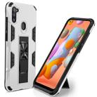 For Samsung Galaxy A11 EU Version / M11 EU Version Soldier Armor Shockproof TPU + PC Magnetic Protective Case with Holder(White) - 1
