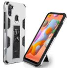 For Samsung Galaxy A11 EU Version / M11 EU Version Soldier Armor Shockproof TPU + PC Magnetic Protective Case with Holder(Silver) - 1