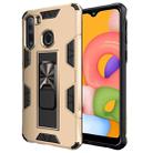 For Samsung Galaxy A21 Soldier Armor Shockproof TPU + PC Magnetic Protective Case with Holder(Gold) - 1