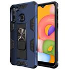 For Samsung Galaxy A21 Soldier Armor Shockproof TPU + PC Magnetic Protective Case with Holder(Blue) - 1