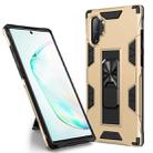 For Samsung Galaxy Note10+ Soldier Armor Shockproof TPU + PC Magnetic Protective Case with Holder(Gold) - 1