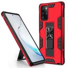 For Samsung Galaxy Note20 Soldier Armor Shockproof TPU + PC Magnetic Protective Case with Holder(Red) - 1
