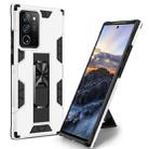 For Samsung Galaxy Note20 Ultra Soldier Armor Shockproof TPU + PC Magnetic Protective Case with Holder(White) - 1