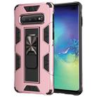 For Samsung Galaxy S10+ Soldier Armor Shockproof TPU + PC Magnetic Protective Case with Holder(Rose Gold) - 1