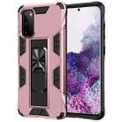 For Samsung Galaxy S20 Soldier Armor Shockproof TPU + PC Magnetic Protective Case with Holder(Rose Gold) - 1