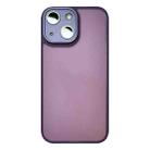 For iPhone 14 Skin Feel Phone Case with Lens Film(Purple) - 1