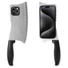 For iPhone 15 Pro Simulated Kitchen Knife TPU + PC Phone Case(Silver) - 1