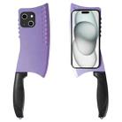 For iPhone 15 Simulated Kitchen Knife TPU + PC Phone Case(Purple) - 1