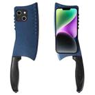 For iPhone 14 Plus Simulated Kitchen Knife TPU + PC Phone Case(Blue) - 1