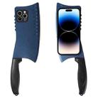 For iPhone 14 Pro Simulated Kitchen Knife TPU + PC Phone Case(Blue) - 1