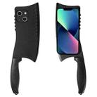 For iPhone 13 Simulated Kitchen Knife TPU + PC Phone Case(Black) - 1
