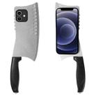 For iPhone 12 Simulated Kitchen Knife TPU + PC Phone Case(Silver) - 1