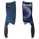 For iPhone 12 Simulated Kitchen Knife TPU + PC Phone Case(Blue) - 1