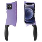 For iPhone 12 Simulated Kitchen Knife TPU + PC Phone Case(Purple) - 1